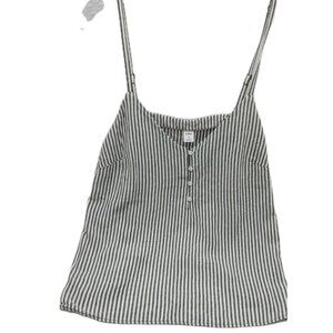 Old Navy Tank Top Womens Size Medium Blue White Stripes Cami Spaghetti Straps